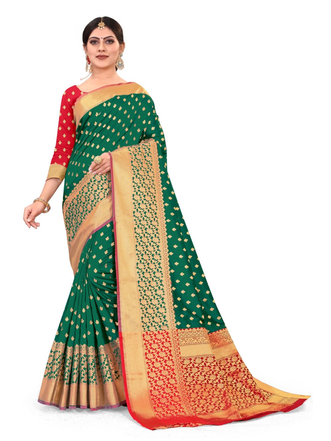 GreenArt SilkWith Blouse PiecePack of 1