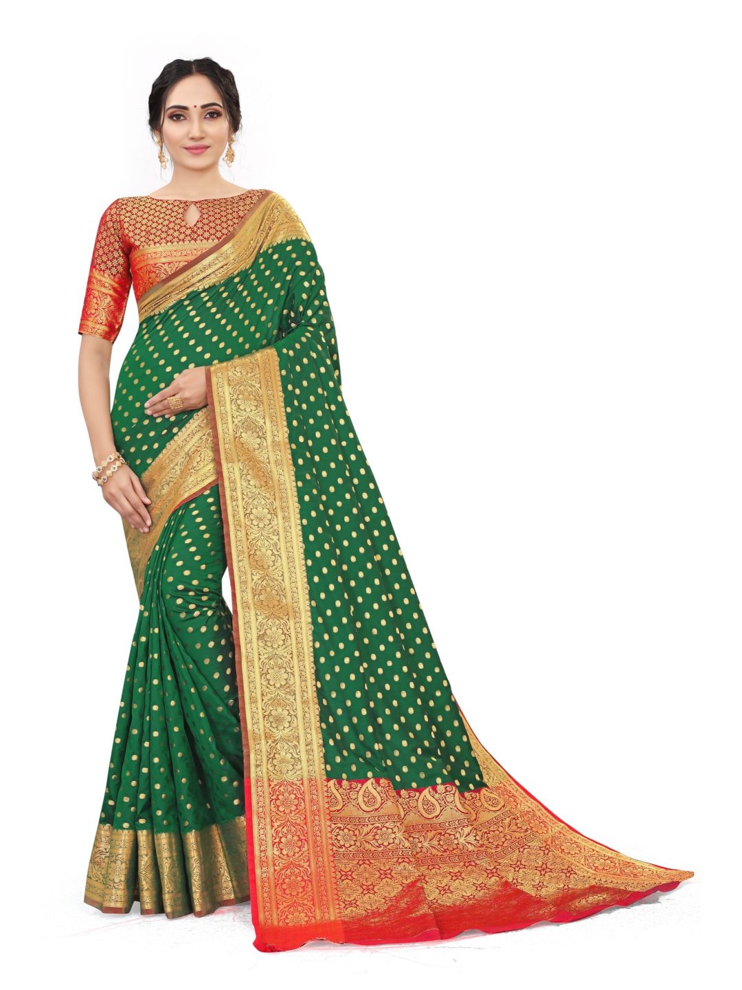 GreenArt SilkWith Blouse PiecePack of 1