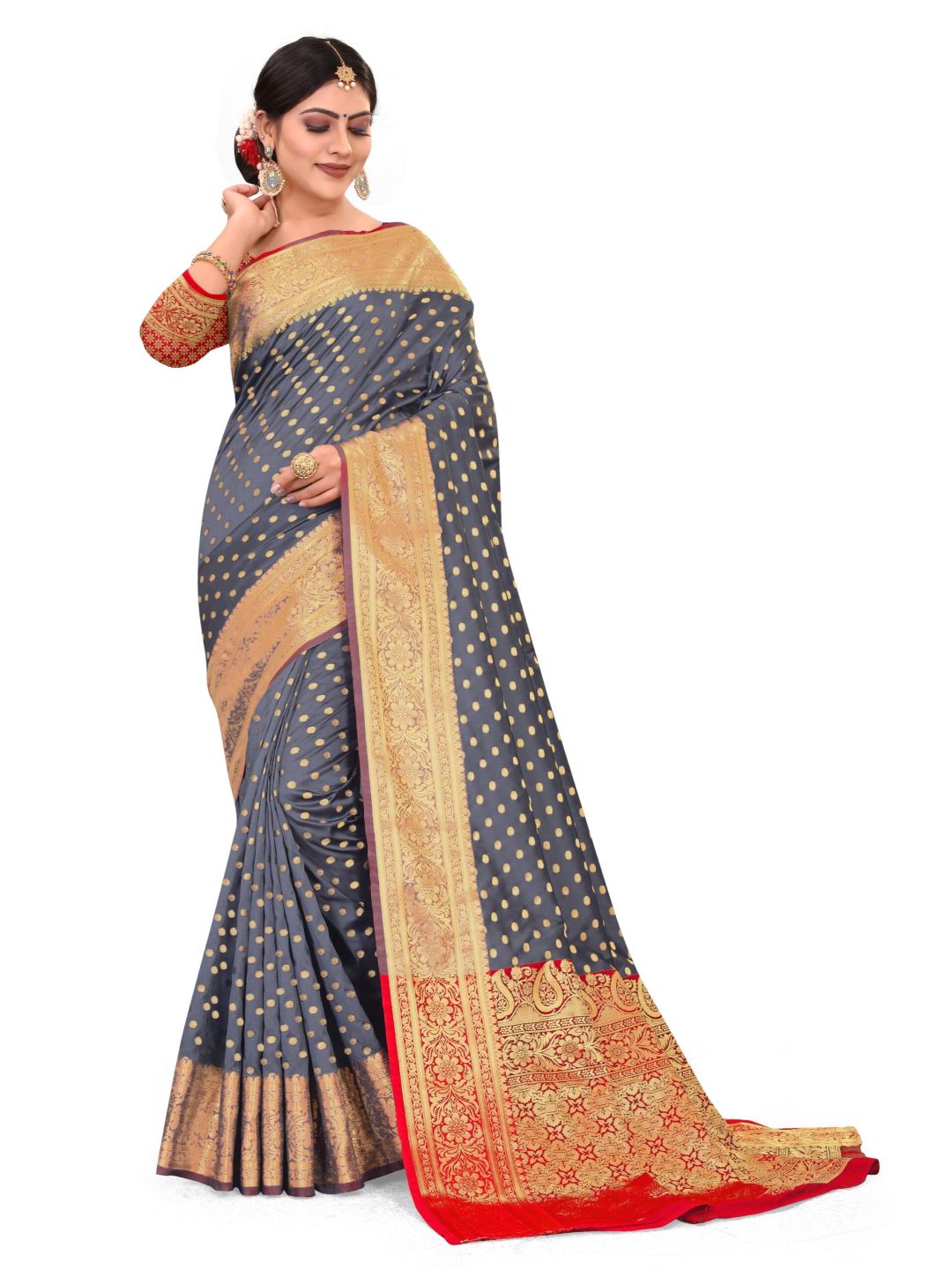 GreyArt SilkWith Blouse PiecePack of 1