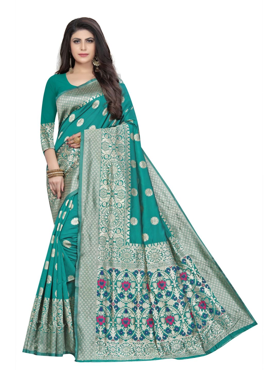 RamaArt SilkWith Blouse PiecePack of 1