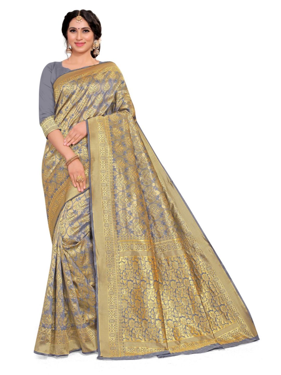 GreyArt SilkWith Blouse PiecePack of 1