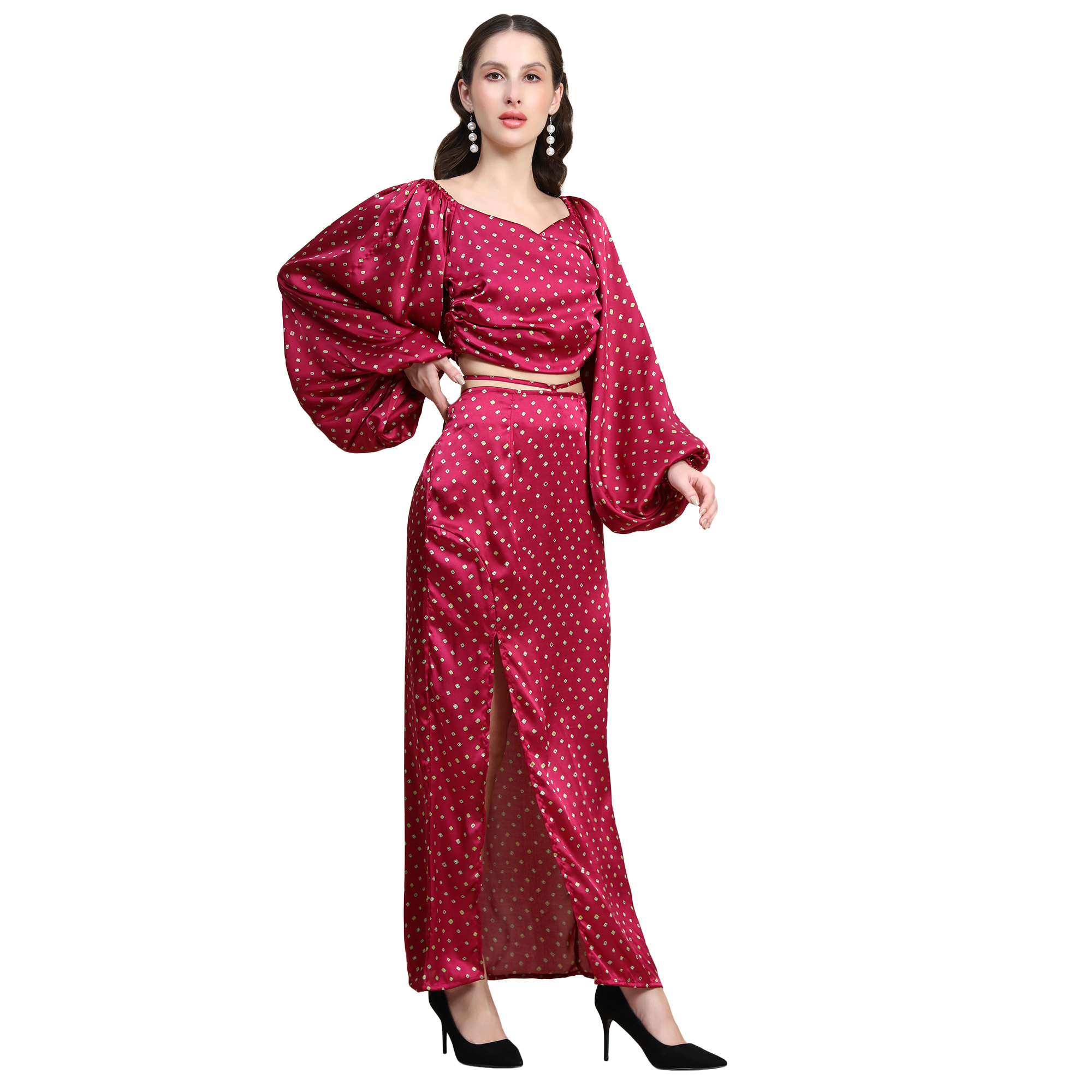 maroon-western-dress