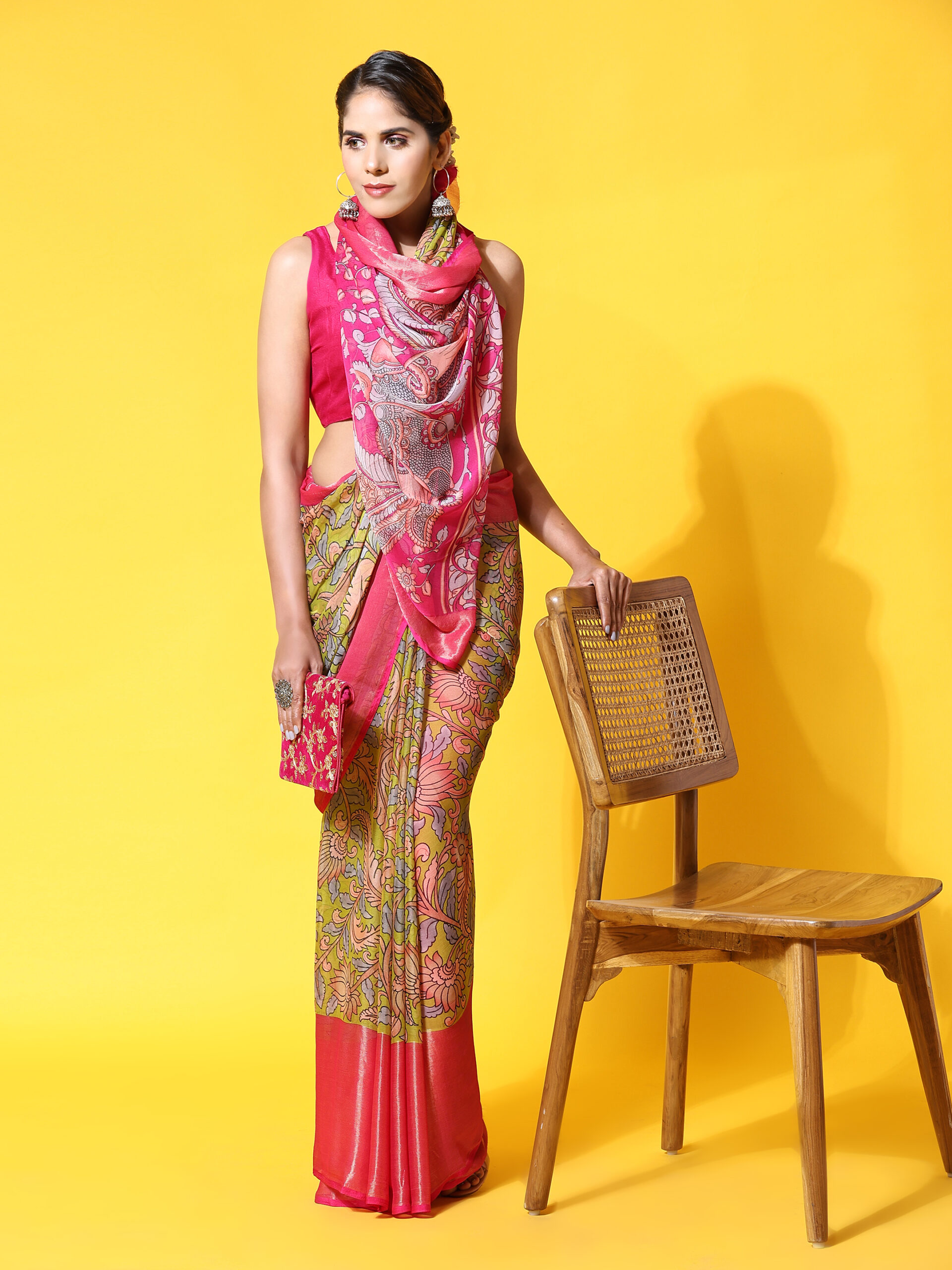 MORNI GREEN  WOVAN I Chiffon ART SIK SAREE