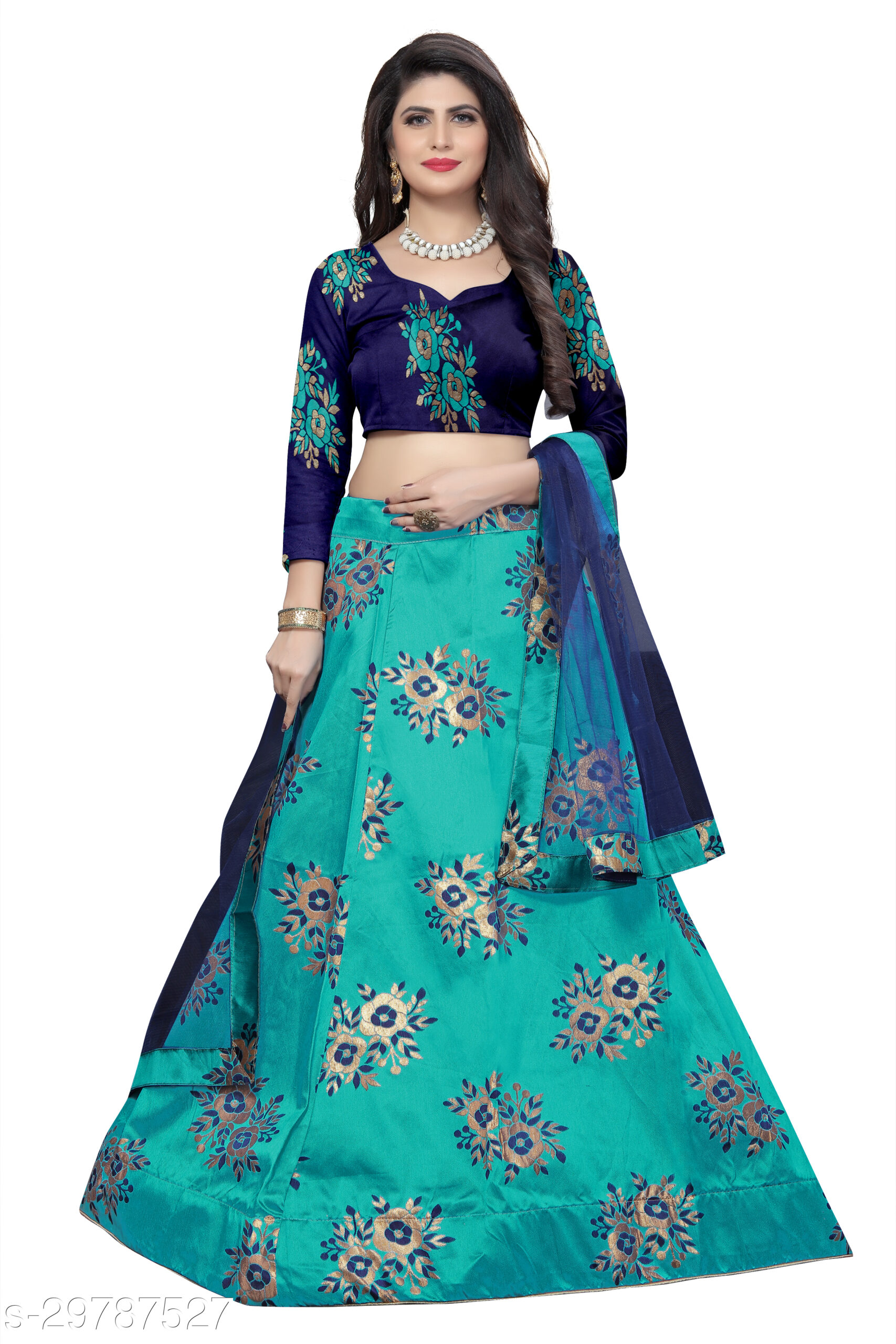 rama Choli And Dupatta Top Print or Pattern pack of 1