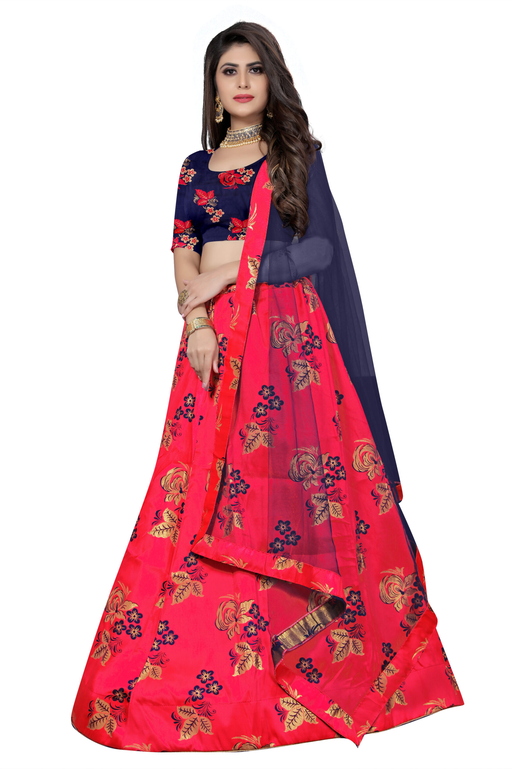 GAJRI Choli And Dupatta Top Print or Pattern PACK OF 1