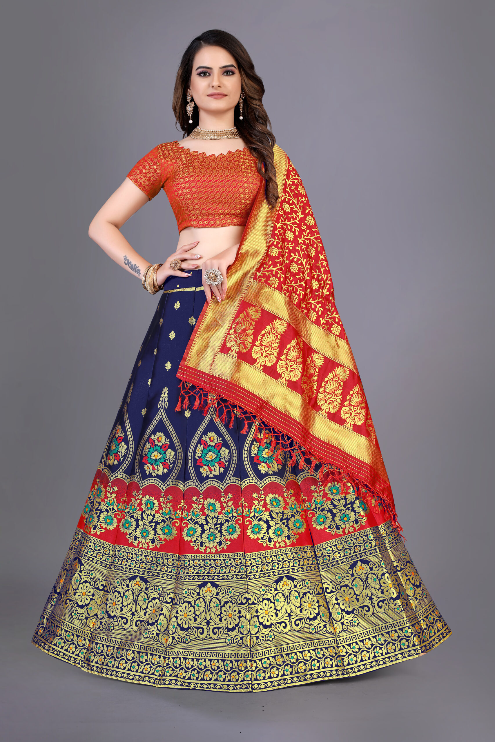ZENNI Fancy Designer Lehenga Brocade Traditional Lehenga