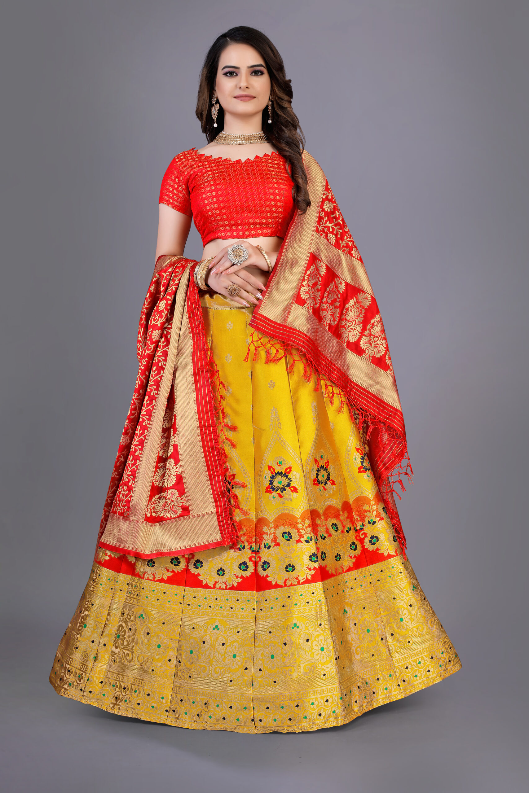 ZENNI Fancy Designer Lehenga Brocade Traditional Lehenga