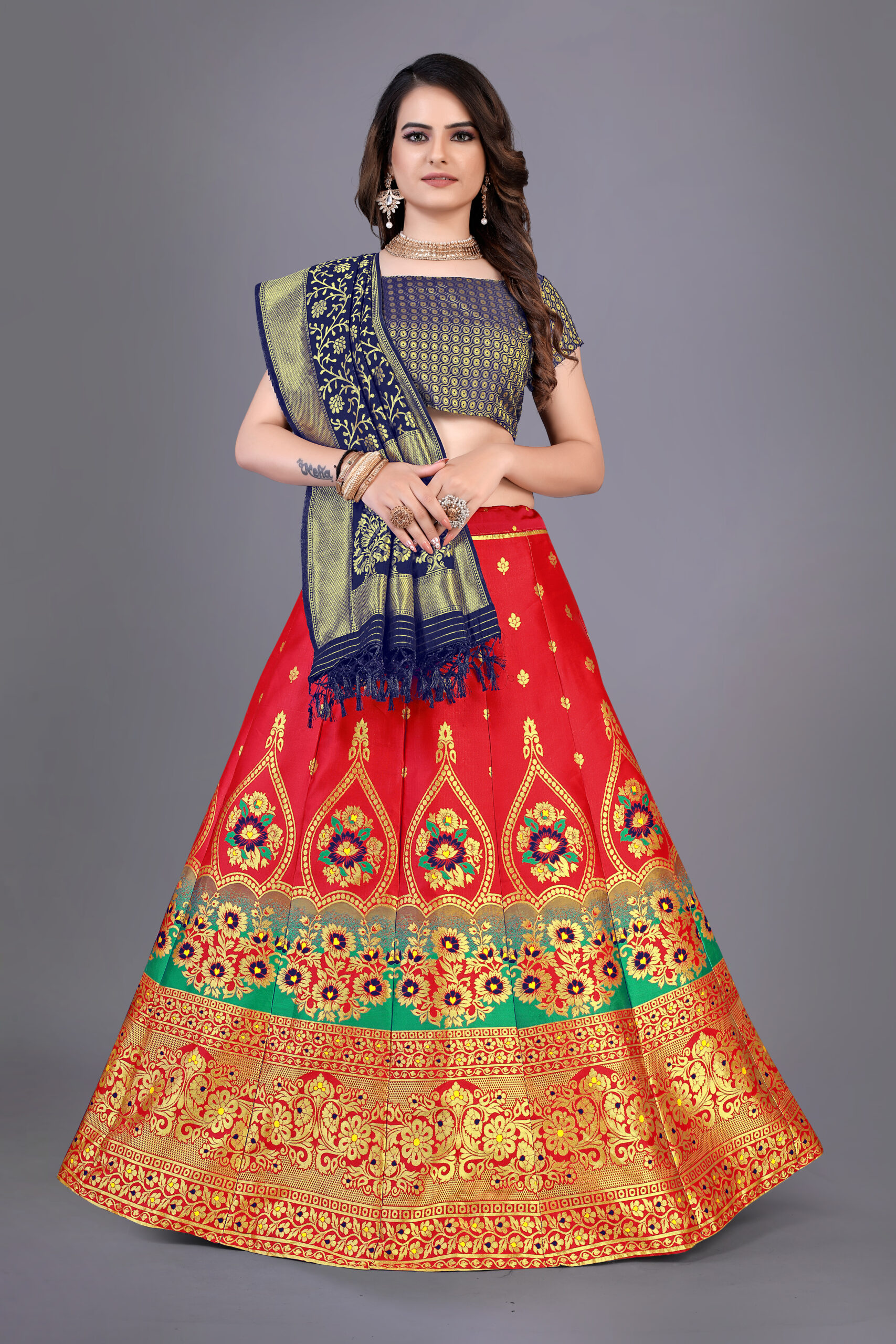 ZENNI Fancy Designer Lehenga Brocade Traditional Lehenga