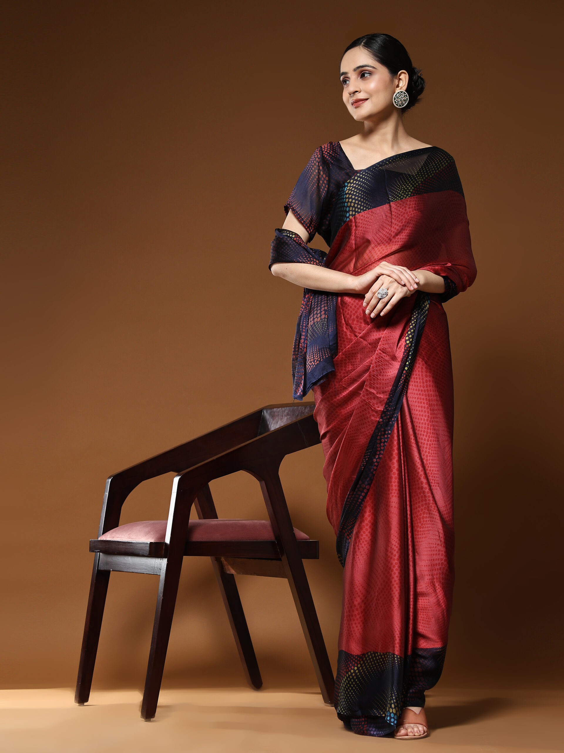 jeske gajri Printed Chiffon ART SIK SAREE pack of 1