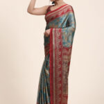 KIIRA BLUE  Printed Chiffon ART SIK SAREE pack of 1