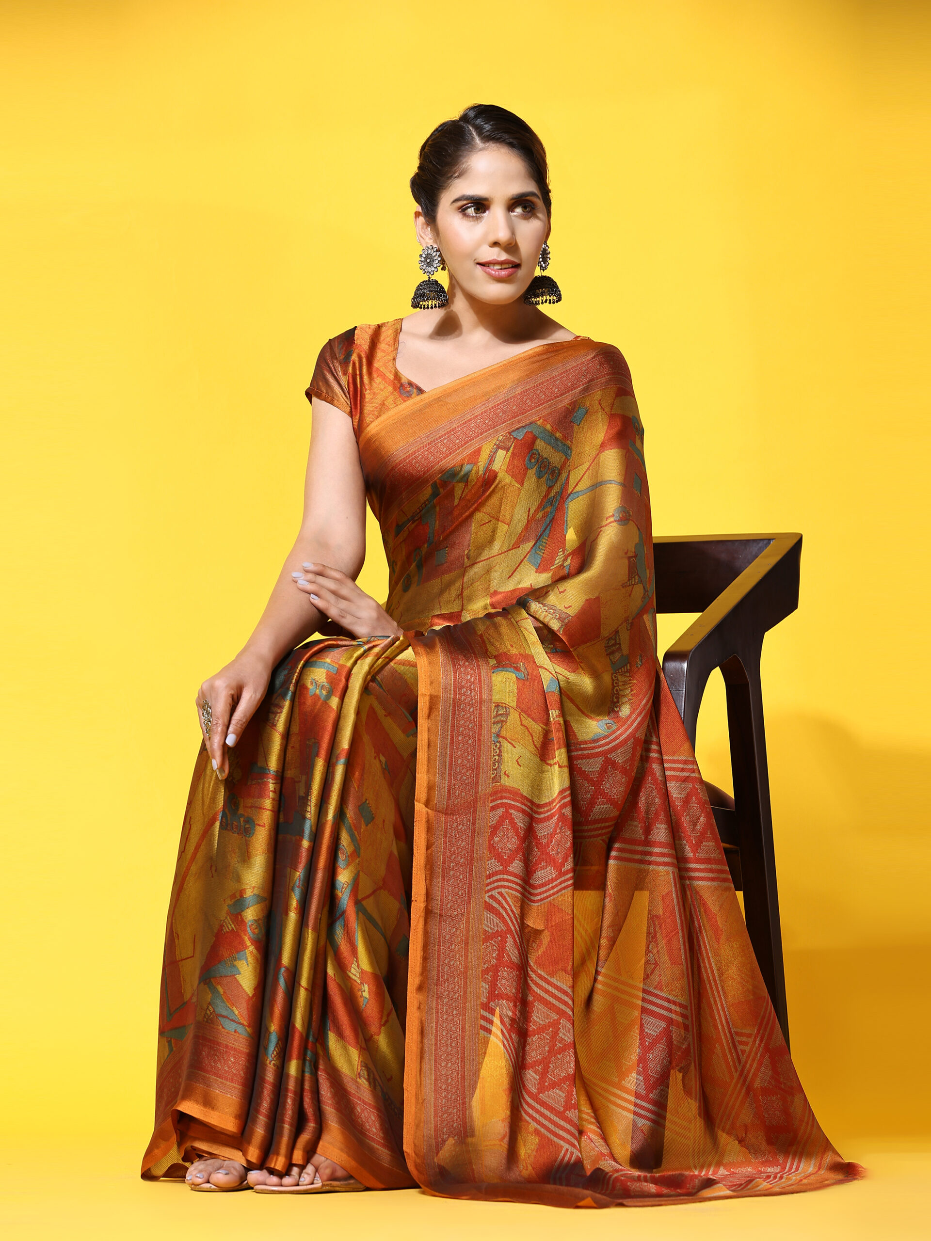 PUSPA 2 Printed GOLD ART SIK SAREE PACK OF 1
