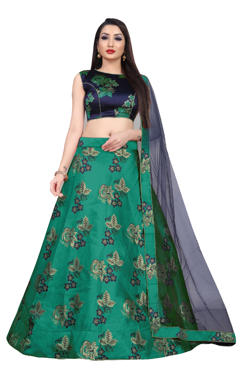 Green blue And Dupatta Top Print or Pattern PACK OF 1