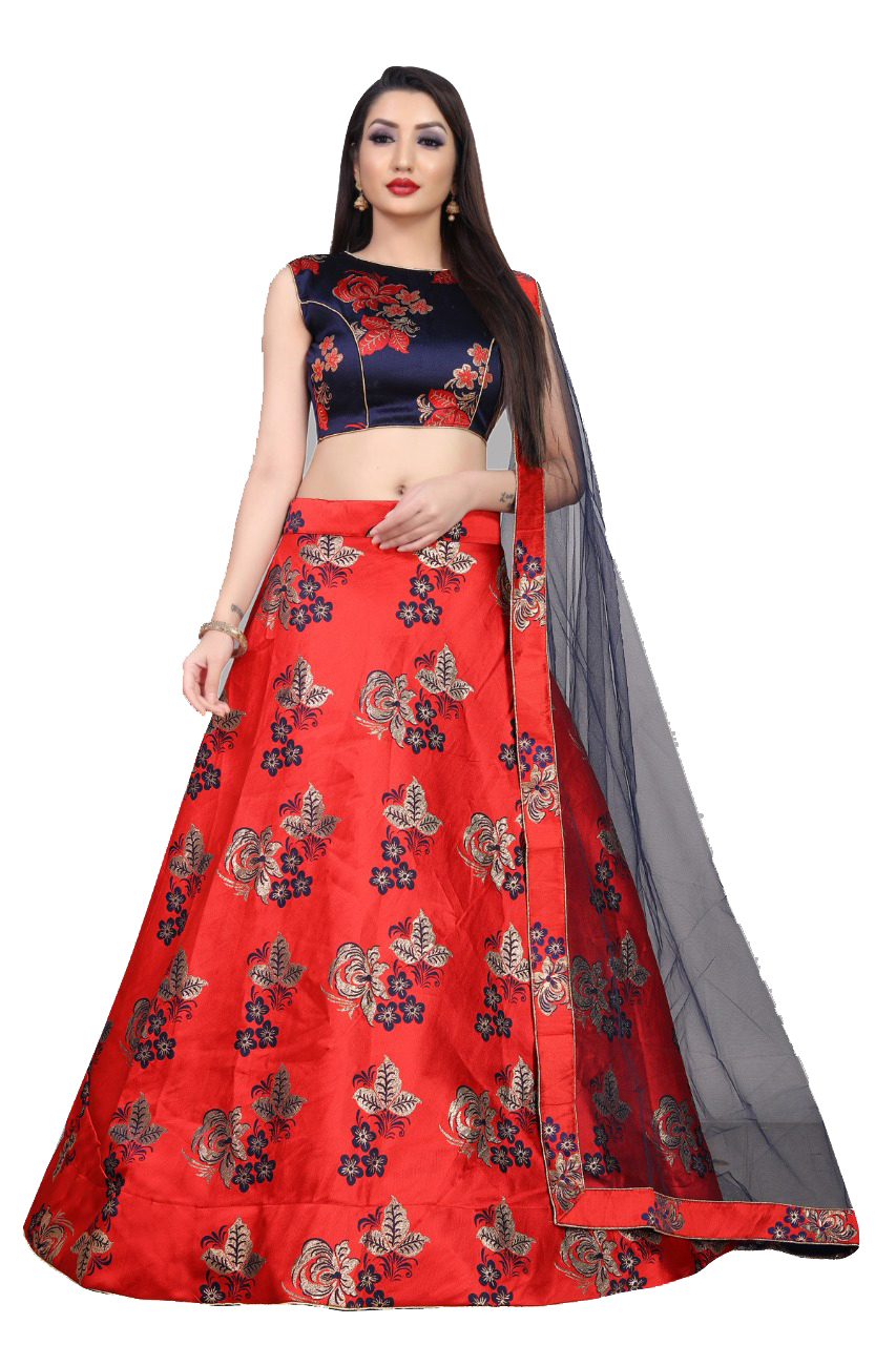 Red blue And Dupatta Top Print or Pattern PACK OF 1