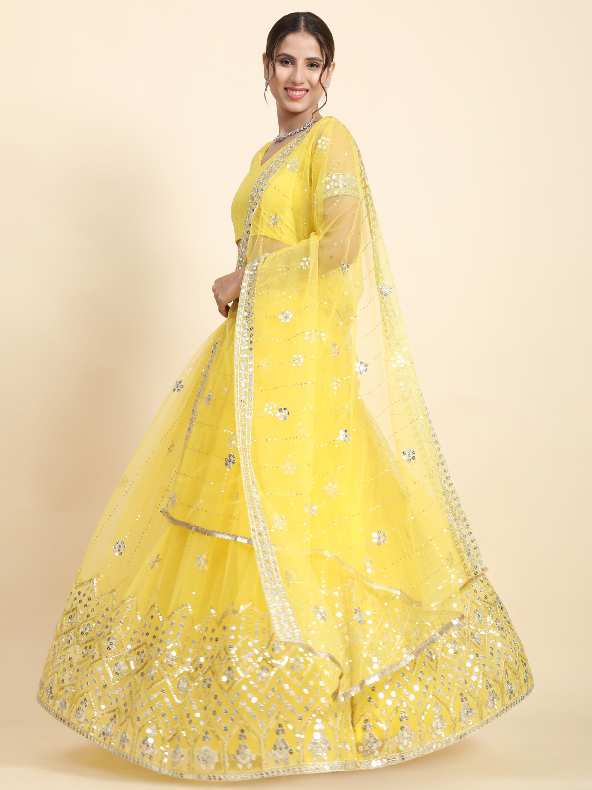 Sequence, Zari Embroidery Yellow DESIGNER LEHENGA
