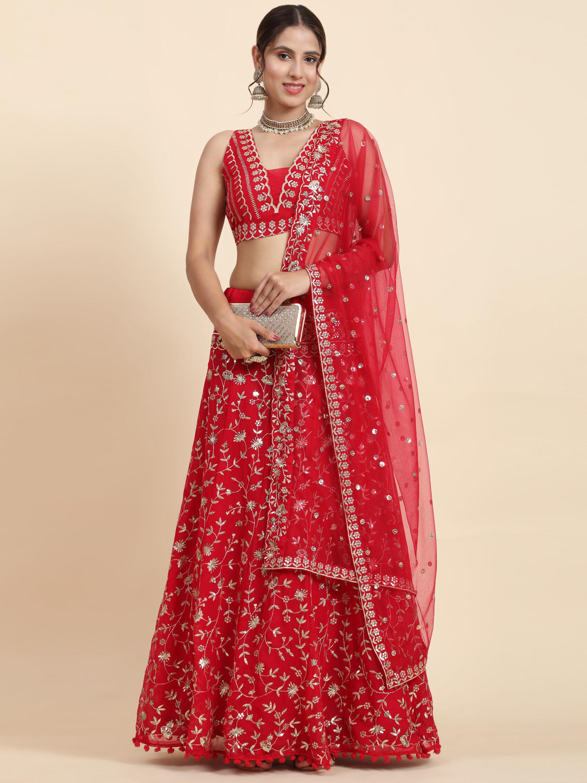 Sequence Embroidery Pink DESIGNER LEHENGA
